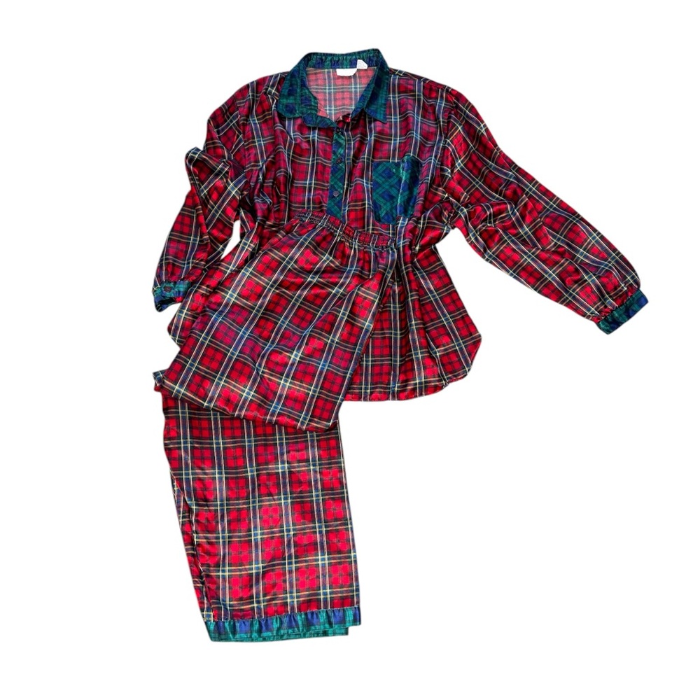 Go Softly Pajamas PJs Set Women’s Sz 3X Shirt Pants Christmas Holiday Plaid